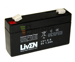 Batera 6 Voltios 1,2 Amperios Liven Battery LV1.3-6